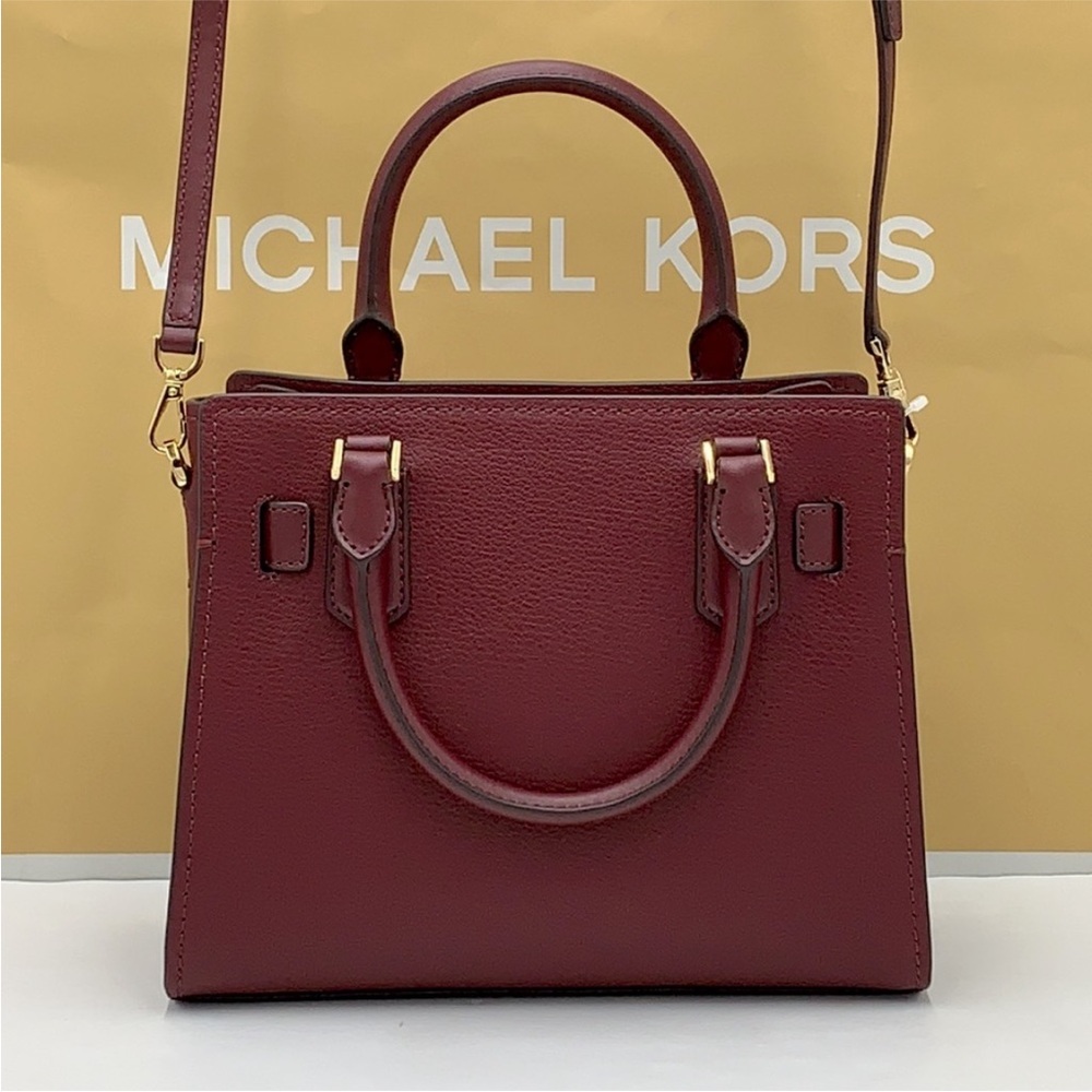 Michael Kors Hamilton Small Satchel Shoulder Crossbody Bag Merlot color - Picture 5 of 15